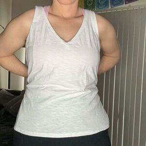 Boden White Fitted Sleeveless Tank Top